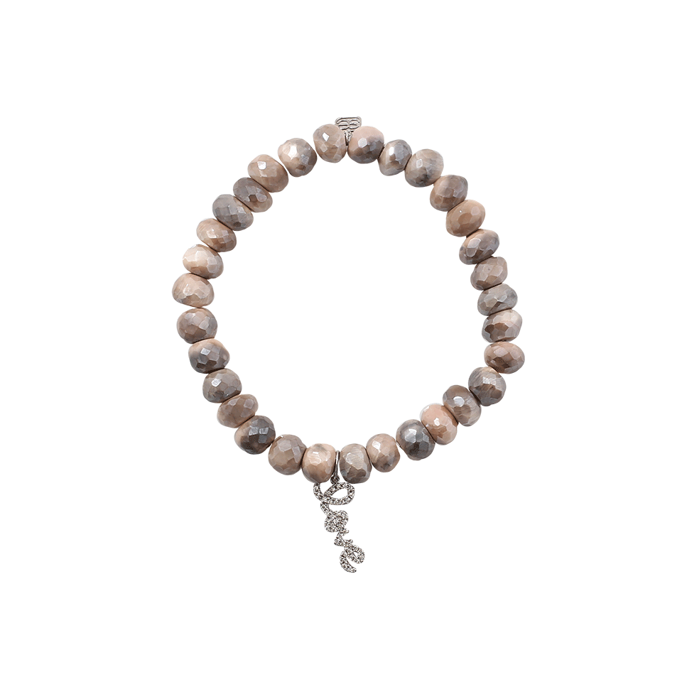 SYDNEY EVAN-Love Brown Silverite Beaded Bracelet-YELLOW GOLD