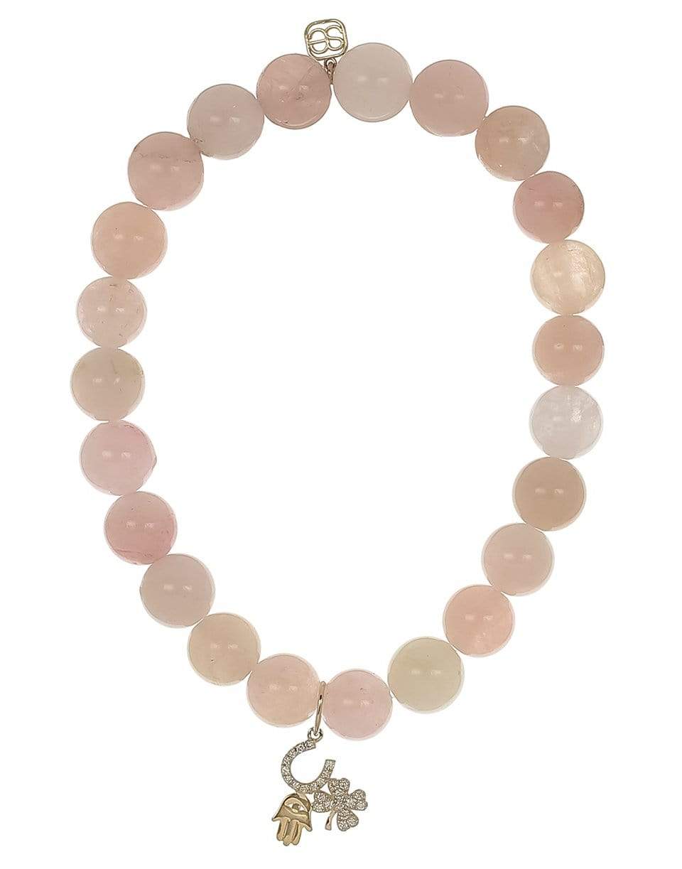 SYDNEY EVAN-Luck & Protection Charm Morganite Bracelet-YELLOW GOLD