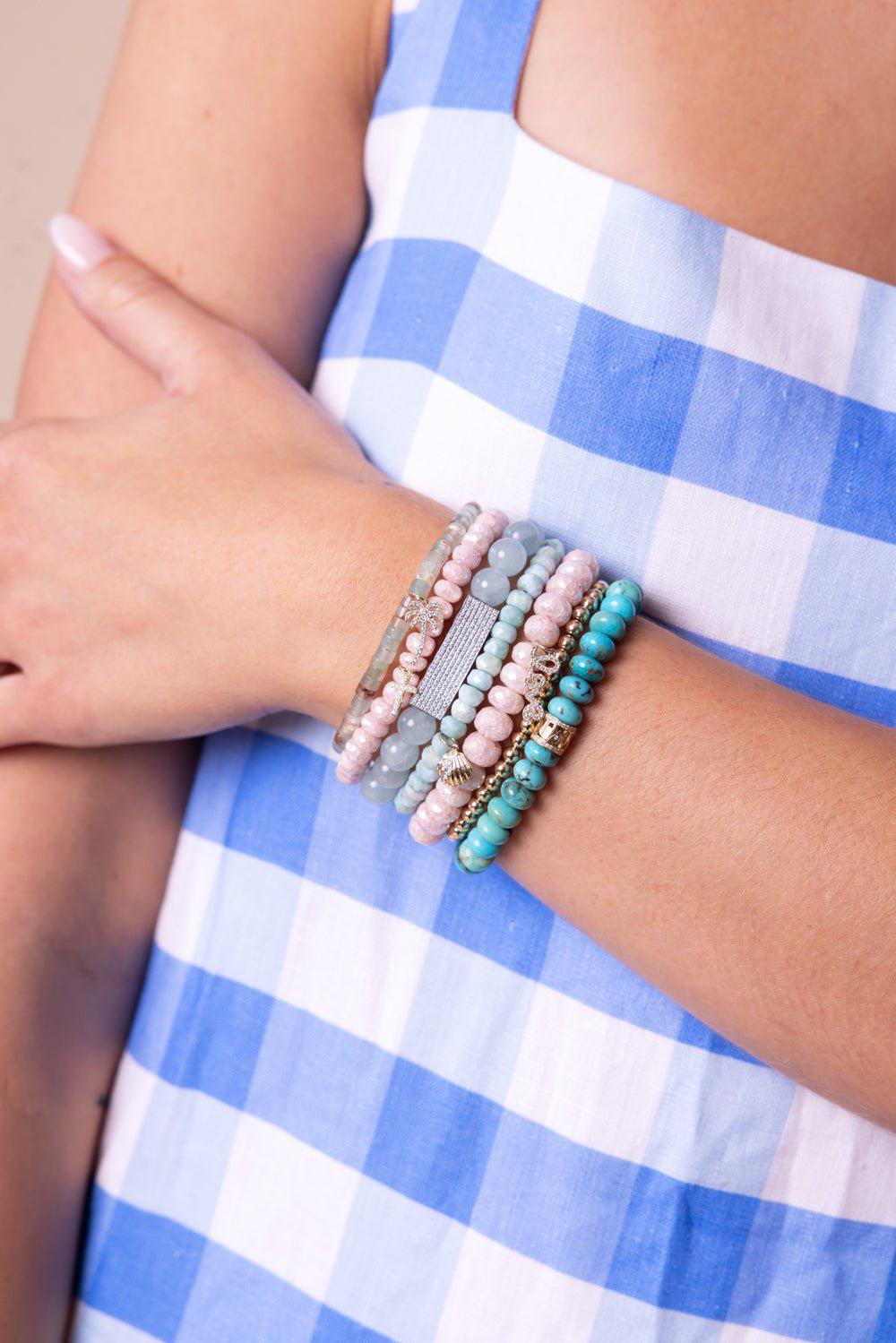 SYDNEY EVAN-Lucky Rondelle Turquoise Bracelet-YELLOW GOLD