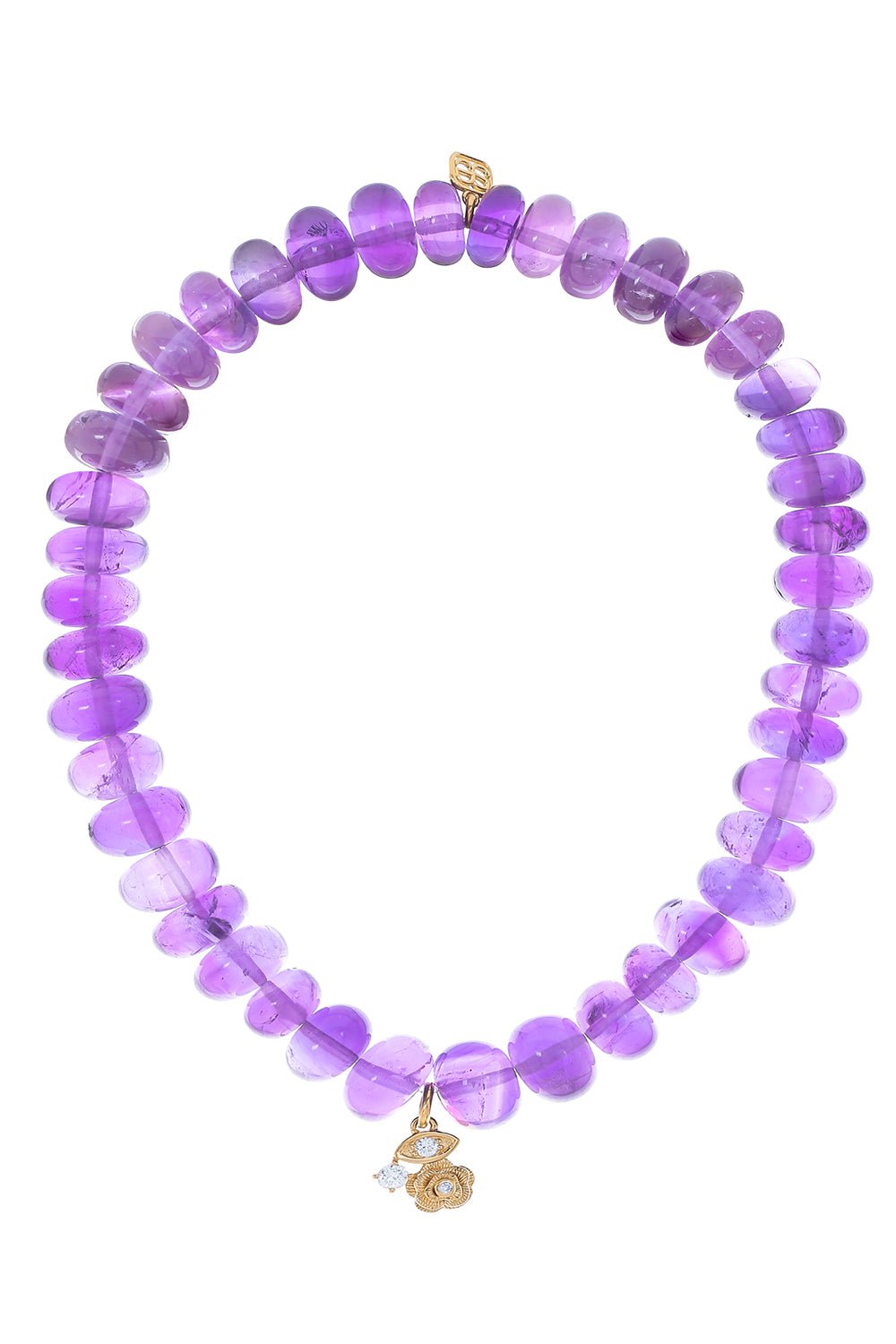 SYDNEY EVAN-Marquise Eye Rose Amethyst Charm Bracelet-YELLOW GOLD