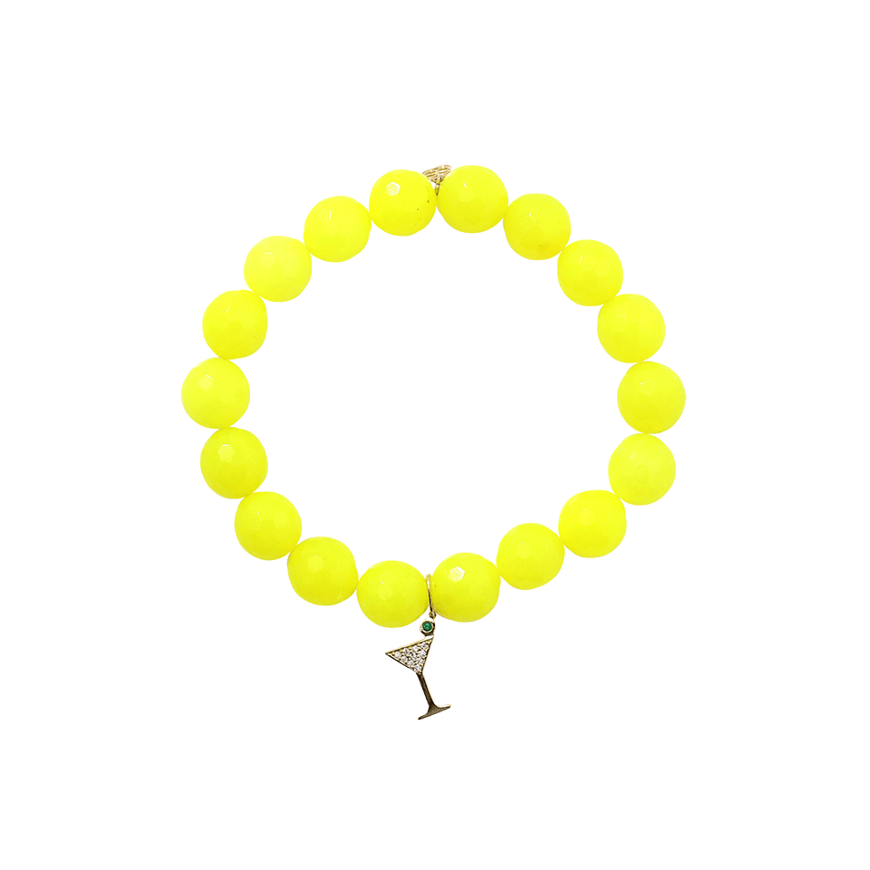 SYDNEY EVAN-Martini Glass Yellow Agate Beaded Bracelet-YELLOW GOLD