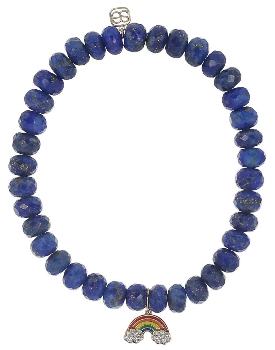 SYDNEY EVAN-Mini Rainbow Lapis Bead Bracelet-YELLOW GOLD