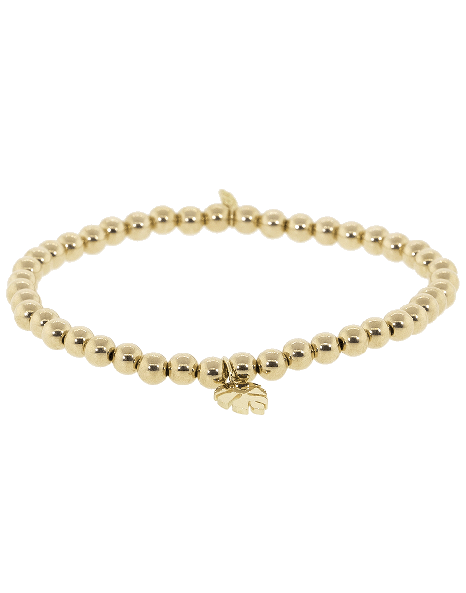 SYDNEY EVAN-Monstera Leaf Charm Bracelet-YELLOW GOLD