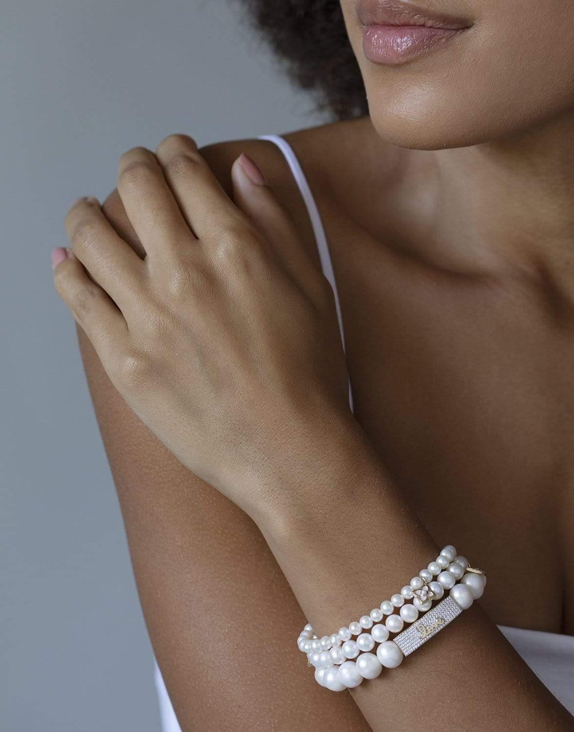 SYDNEY EVAN-Moroccan Charm Pearl Bracelet-YELLOW GOLD