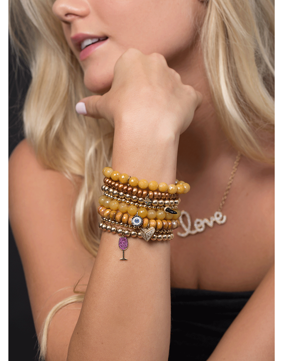 SYDNEY EVAN-Ombre Pave Bead Charm Bracelet-YELLOW GOLD