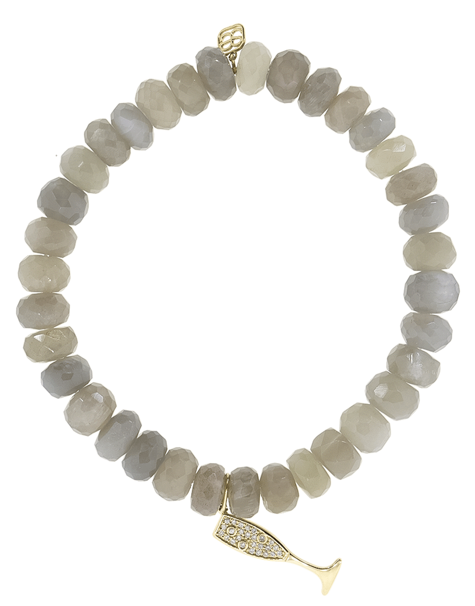 SYDNEY EVAN-Pave Diamond Champagne Glass Charm Bracelet-YELLOW GOLD