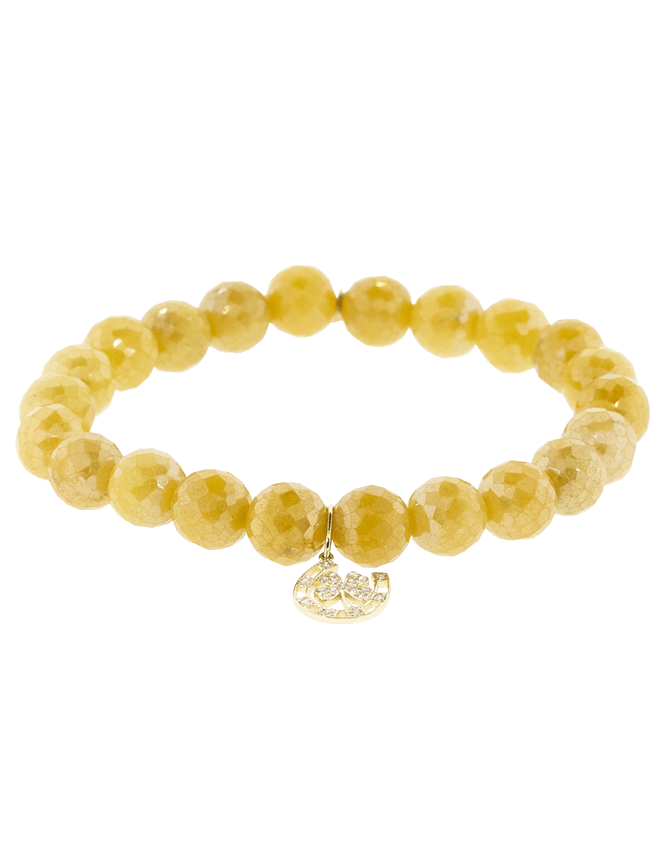 SYDNEY EVAN-Pave Diamond Horseshoe And Lucky Charm Bracelet-YELLOW GOLD
