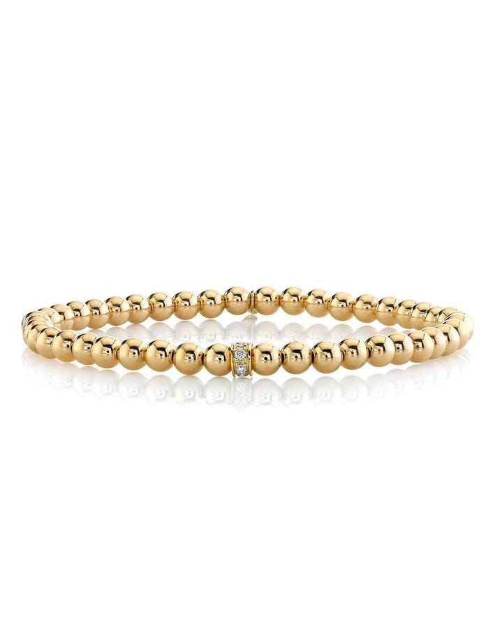 SYDNEY EVAN-Pave Diamond Rondelle Gold Bracelet-YELLOW GOLD