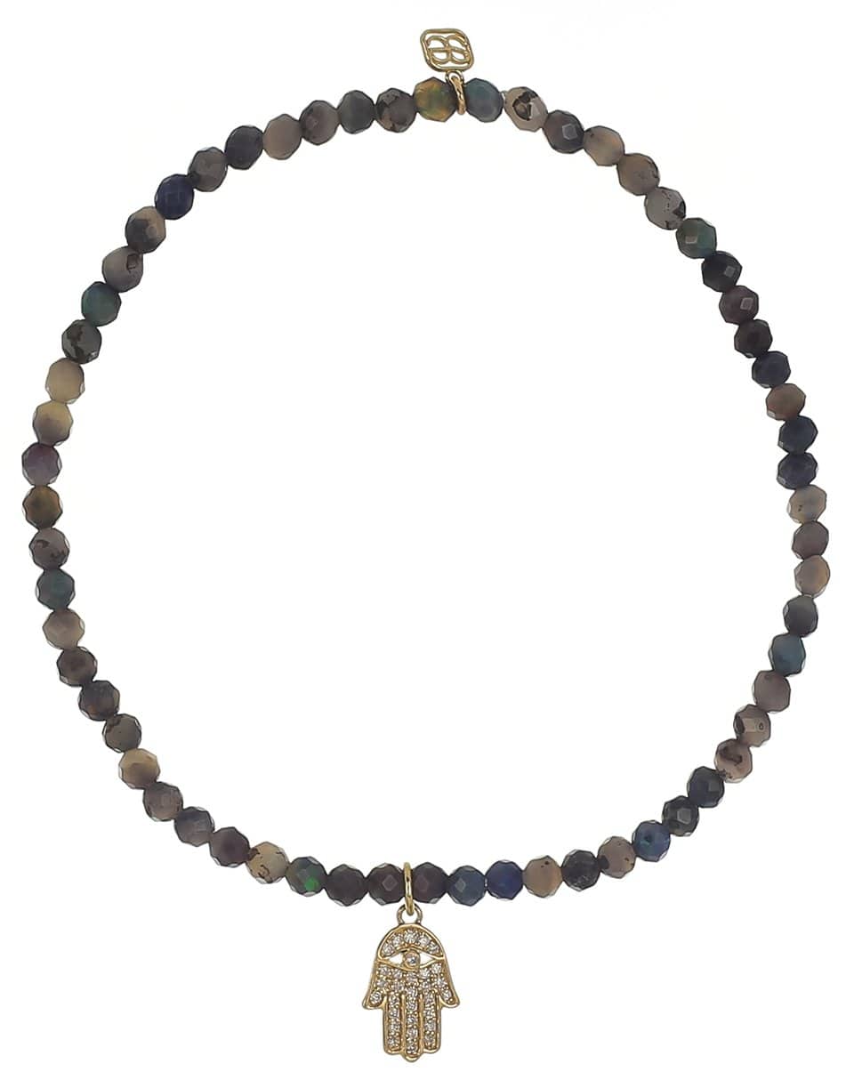 SYDNEY EVAN-Pave Hamsa Ethiopian Opal Bracelet-YELLOW GOLD
