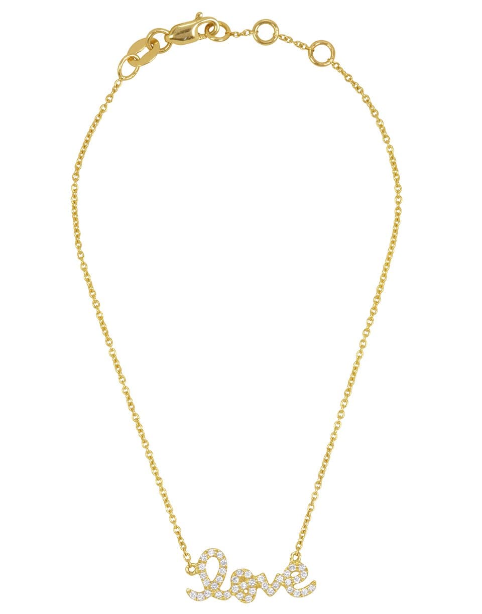 SYDNEY EVAN-Pave Love Script Bracelet-YELLOW GOLD