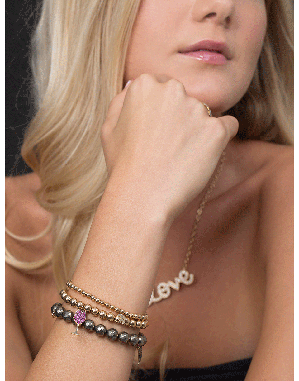 SYDNEY EVAN-Pave Ruby Wine Glass Charm Bracelet-YELLOW GOLD