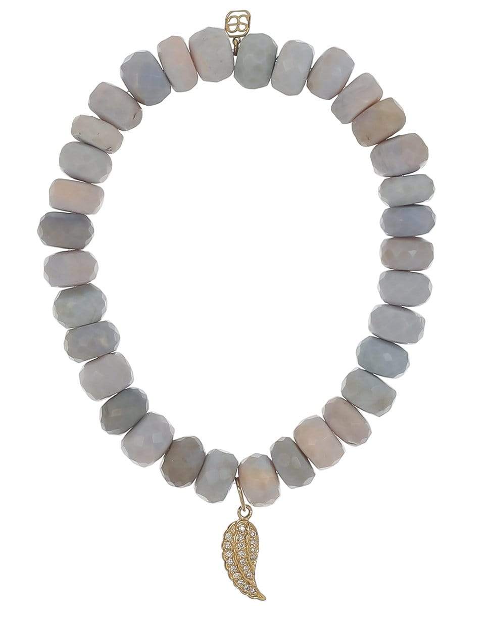 SYDNEY EVAN-Pave Wing Lavender Opal Bead Bracelet-YELLOW GOLD