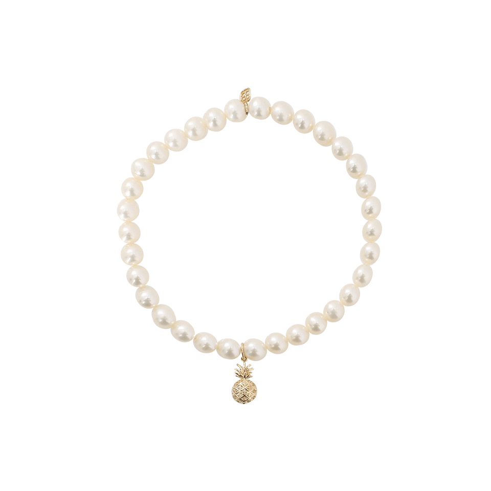 SYDNEY EVAN-Pineapple Freshwater Pearl Beaded Bracelet-YELLOW GOLD