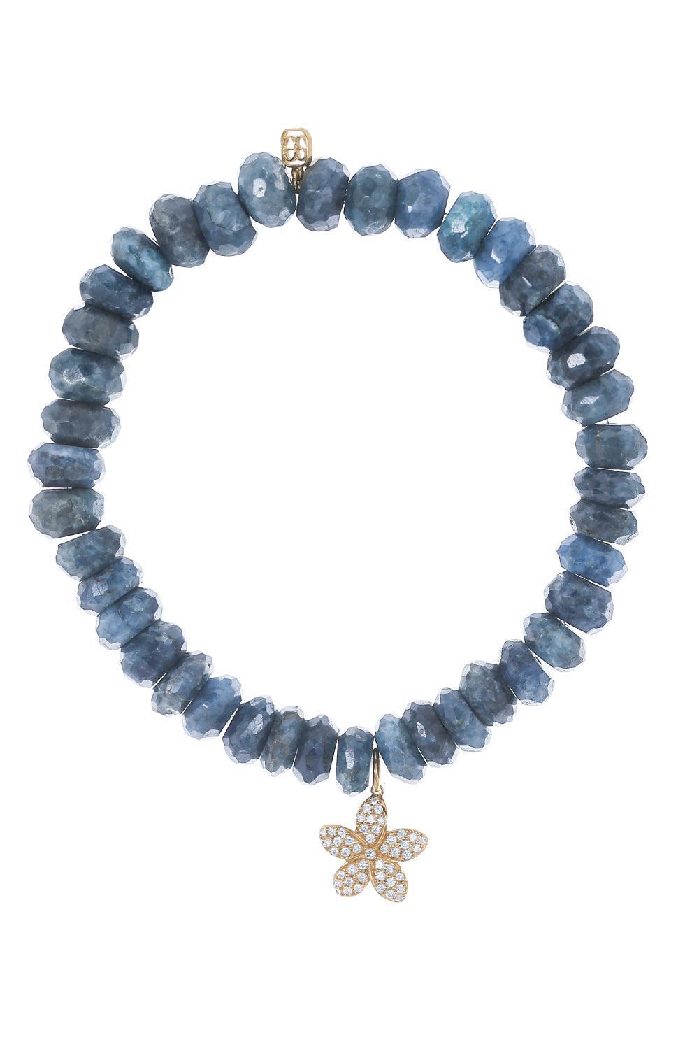 Plumeria Blue Chrysocolla Charm Bracelet-YELLOW GOLD-JEWELRYFINE JEWELBRACELET O-SYDNEY EVAN
