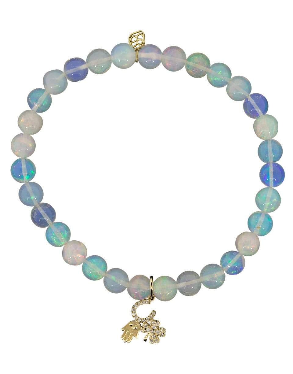 SYDNEY EVAN-Protection Trio Charm Bracelet-YELLOW GOLD