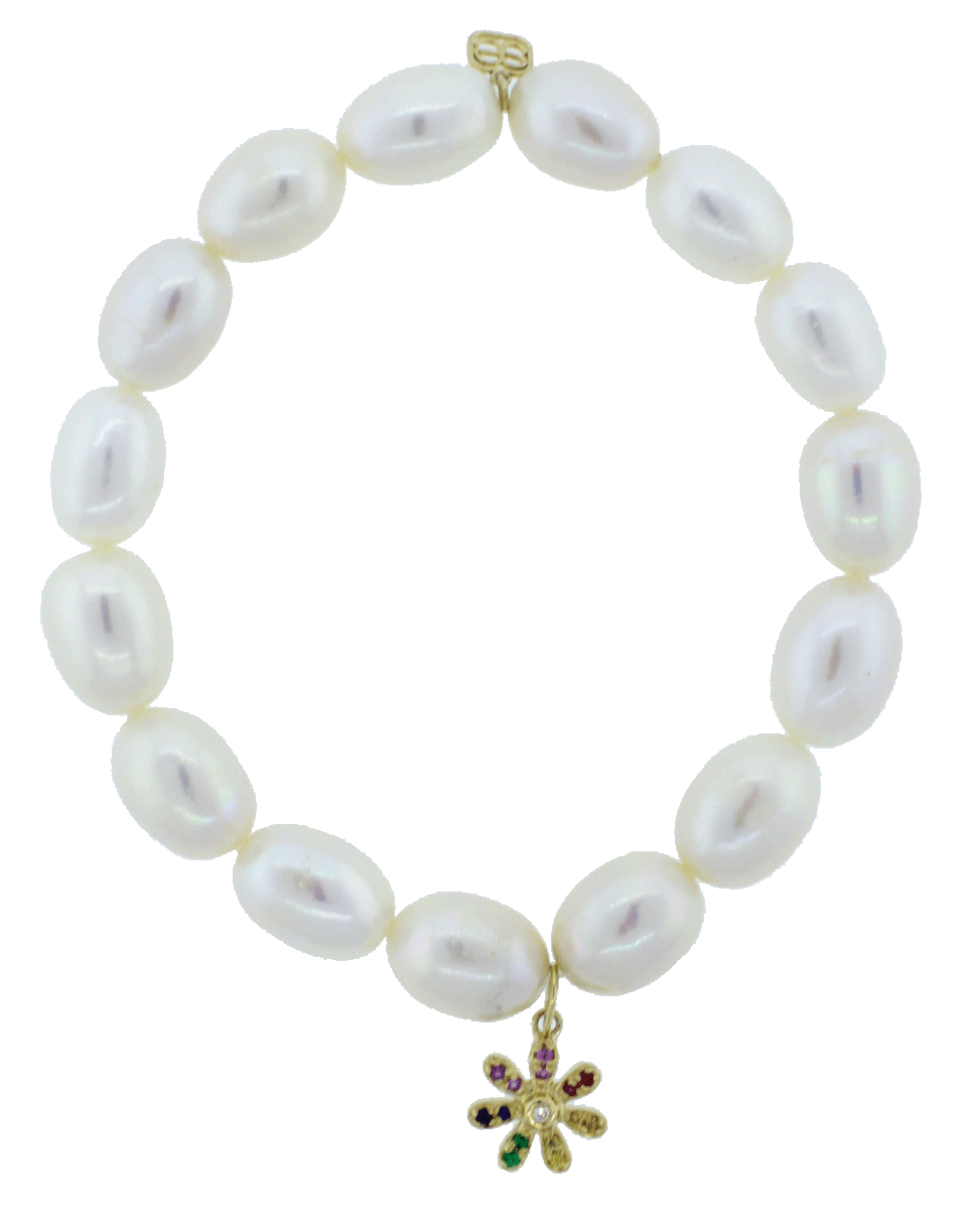 SYDNEY EVAN-Rainbow Daisy Charm Bracelet-YELLOW GOLD