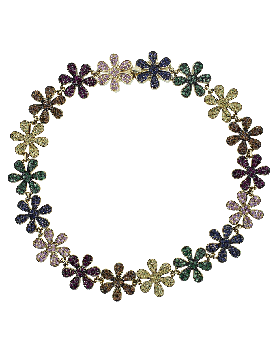 SYDNEY EVAN-Rainbow Daisy Eternity Bracelet-YELLOW GOLD