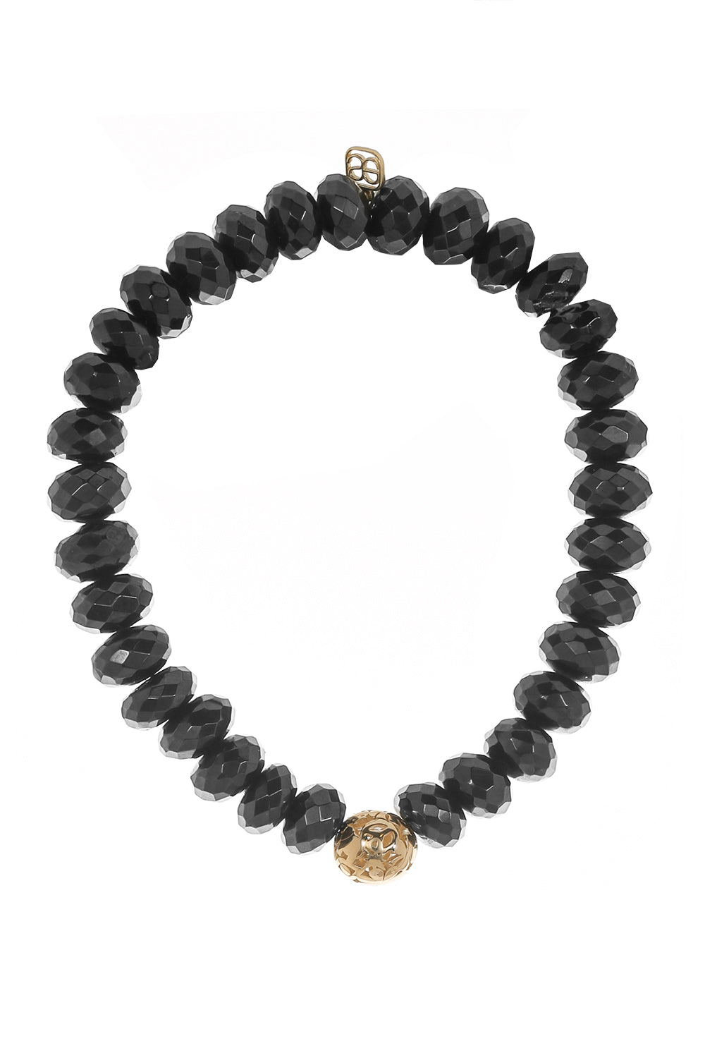 Rondelle Black Spinel Bracelet-YELLOW GOLD-JEWELRYFINE JEWELBRACELET O-SYDNEY EVAN