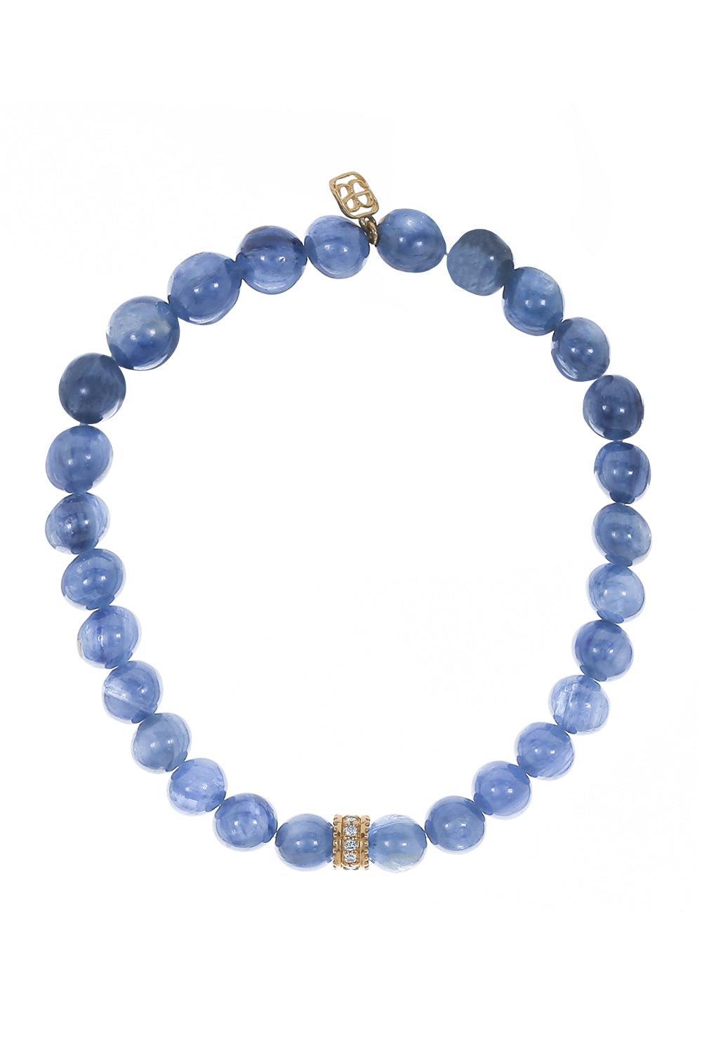 Rondelle Kyanite Bead Bracelet-YELLOW GOLD-JEWELRYFINE JEWELBRACELET O-SYDNEY EVAN