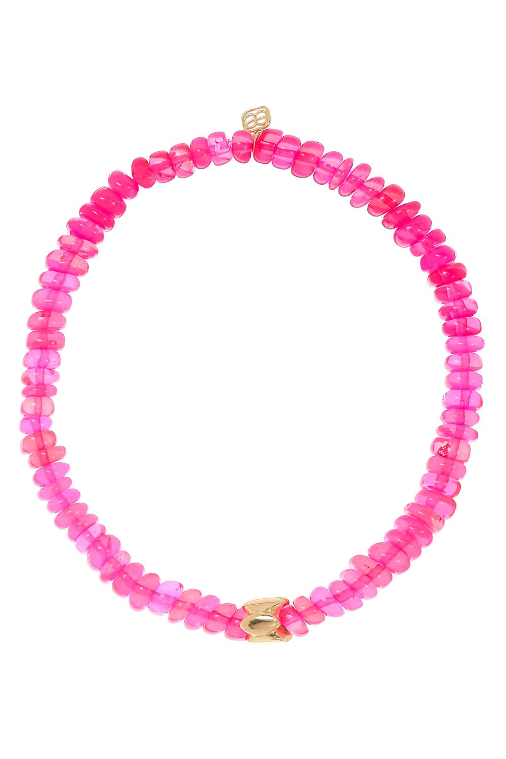 SYDNEY EVAN-Rondelle Pink Opal Bracelet-YELLOW GOLD