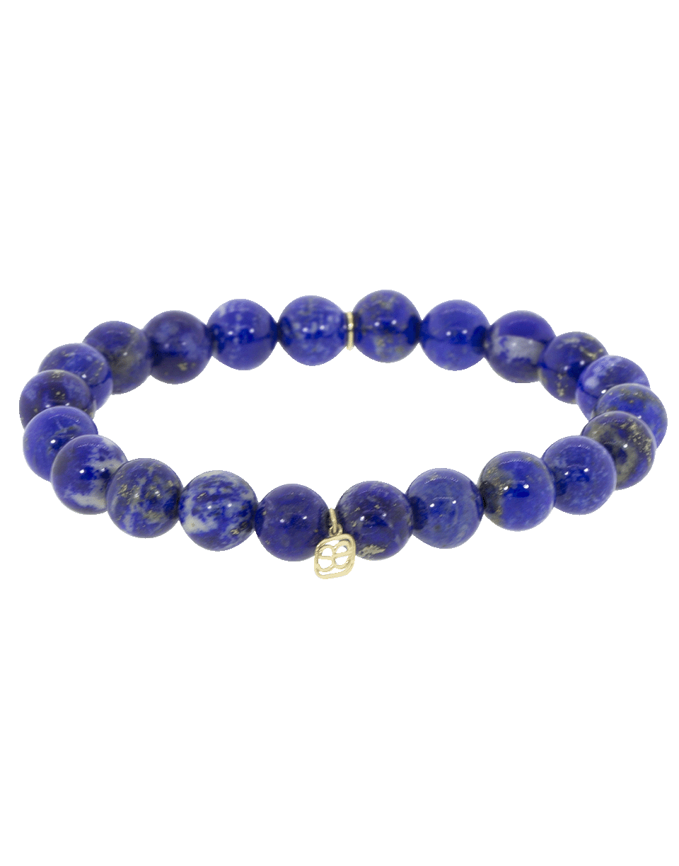 SYDNEY EVAN-Sapphire And Diamond Evil Eye Charm Bracelet-YELLOW GOLD