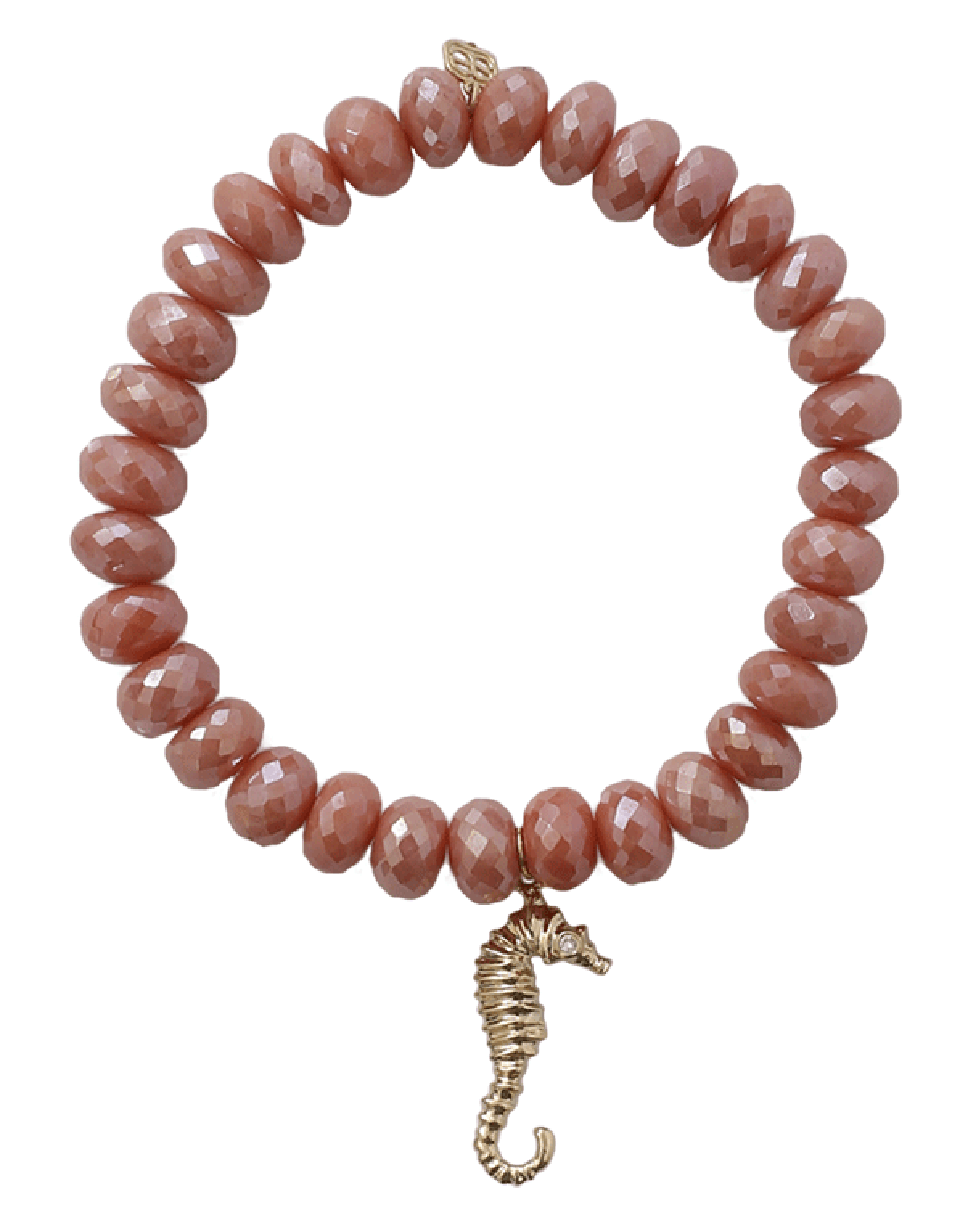 SYDNEY EVAN-Seahorse Silverite Beaded Bracelet-YELLOW GOLD