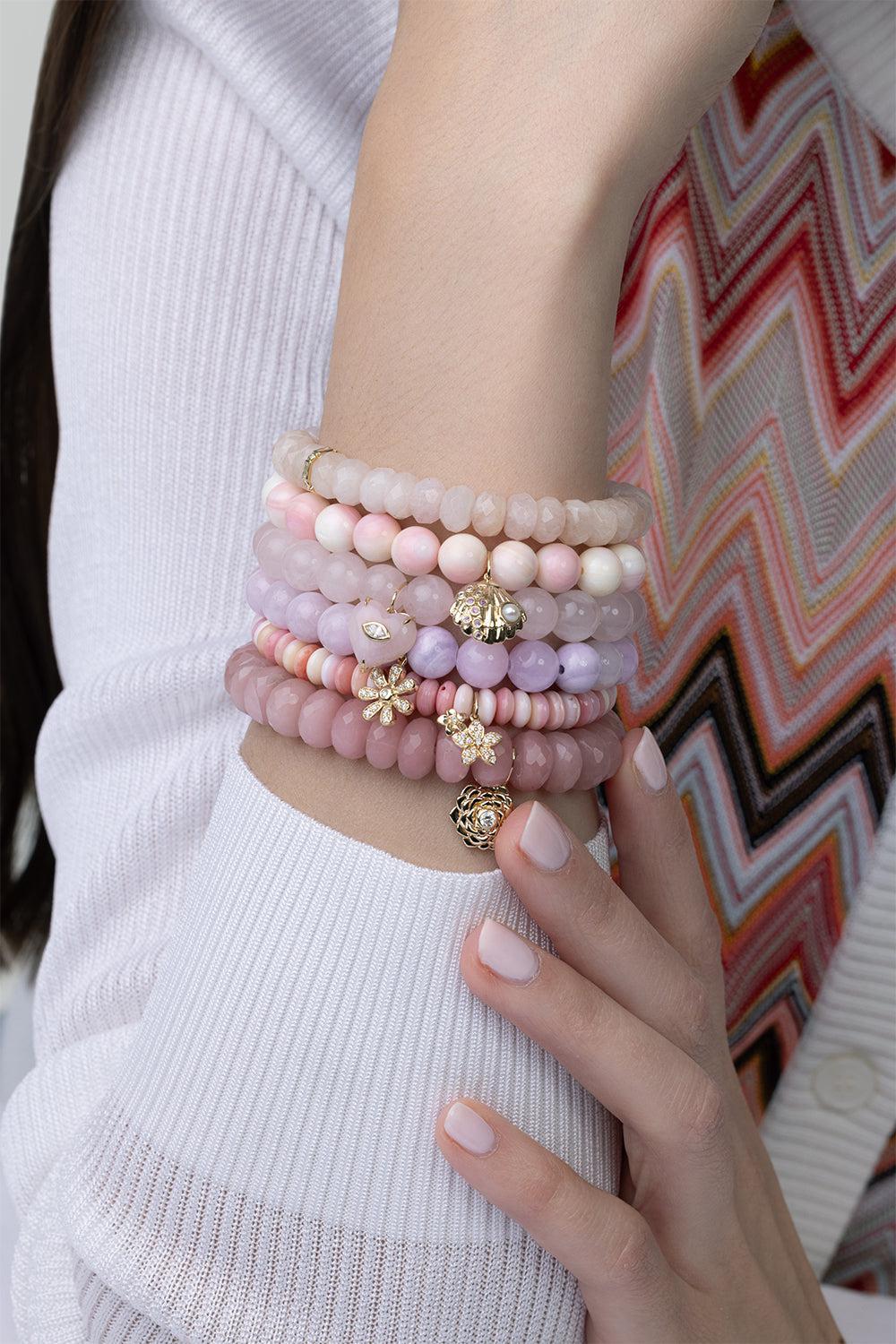 Shell Pink Conch Charm Bracelet-YELLOW GOLD-JEWELRYFINE JEWELBRACELET O-SYDNEY EVAN