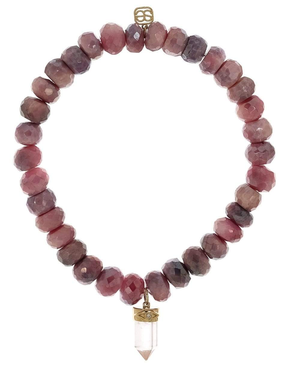 SYDNEY EVAN-Short Stone Mystic Moonstone Bracelet-YELLOW GOLD