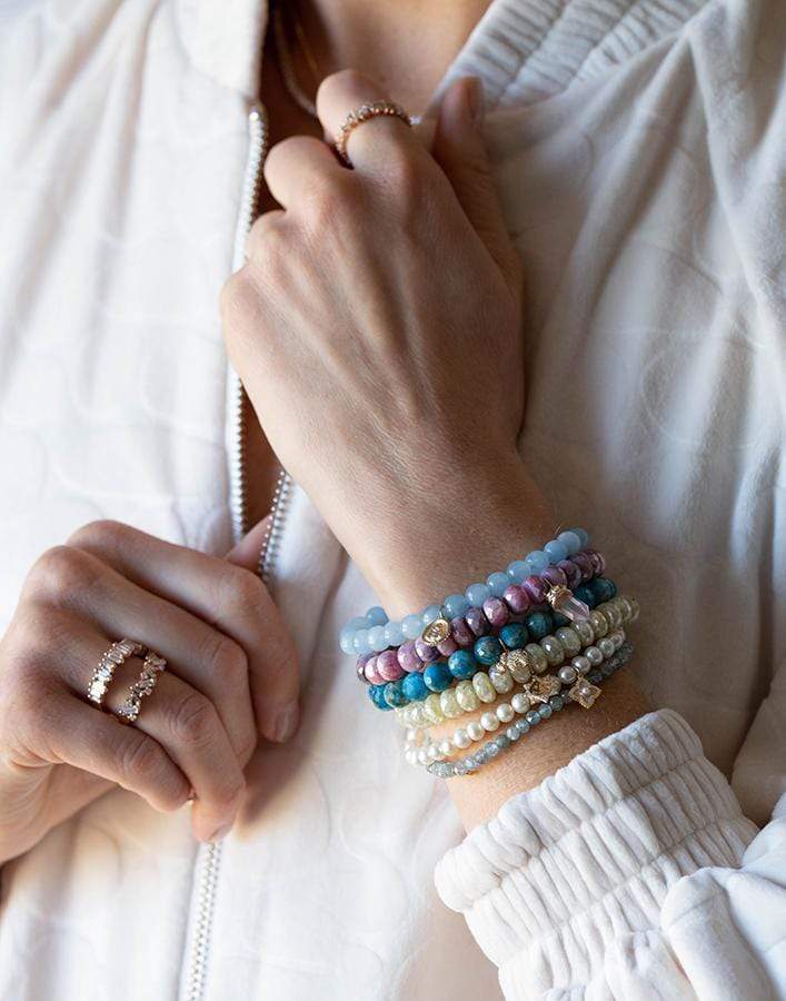 SYDNEY EVAN-Sitting Buddha Aquamarine Bracelet-YELLOW GOLD 