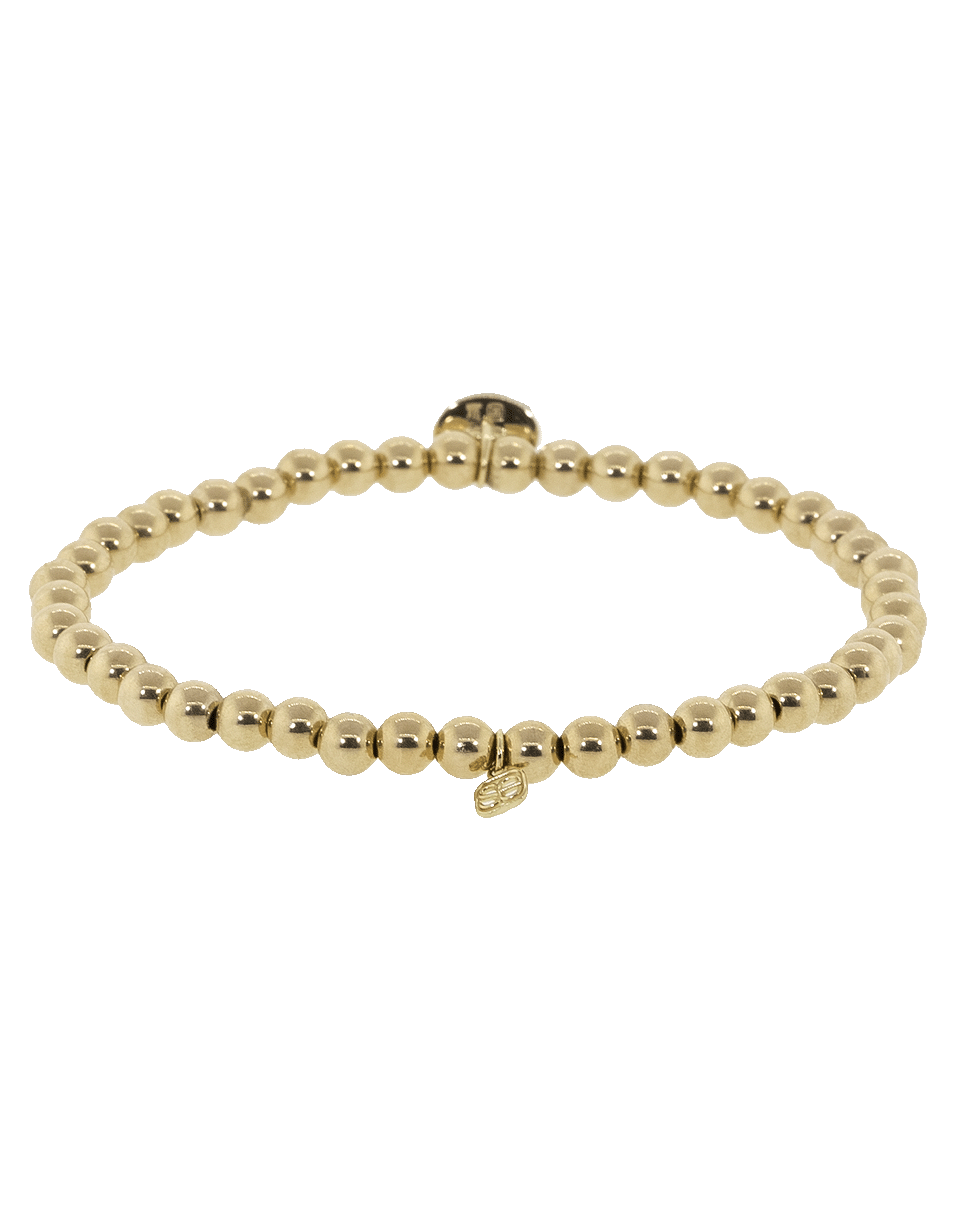 SYDNEY EVAN-Small Pave Onyx Horn Charm Bracelet-YELLOW GOLD