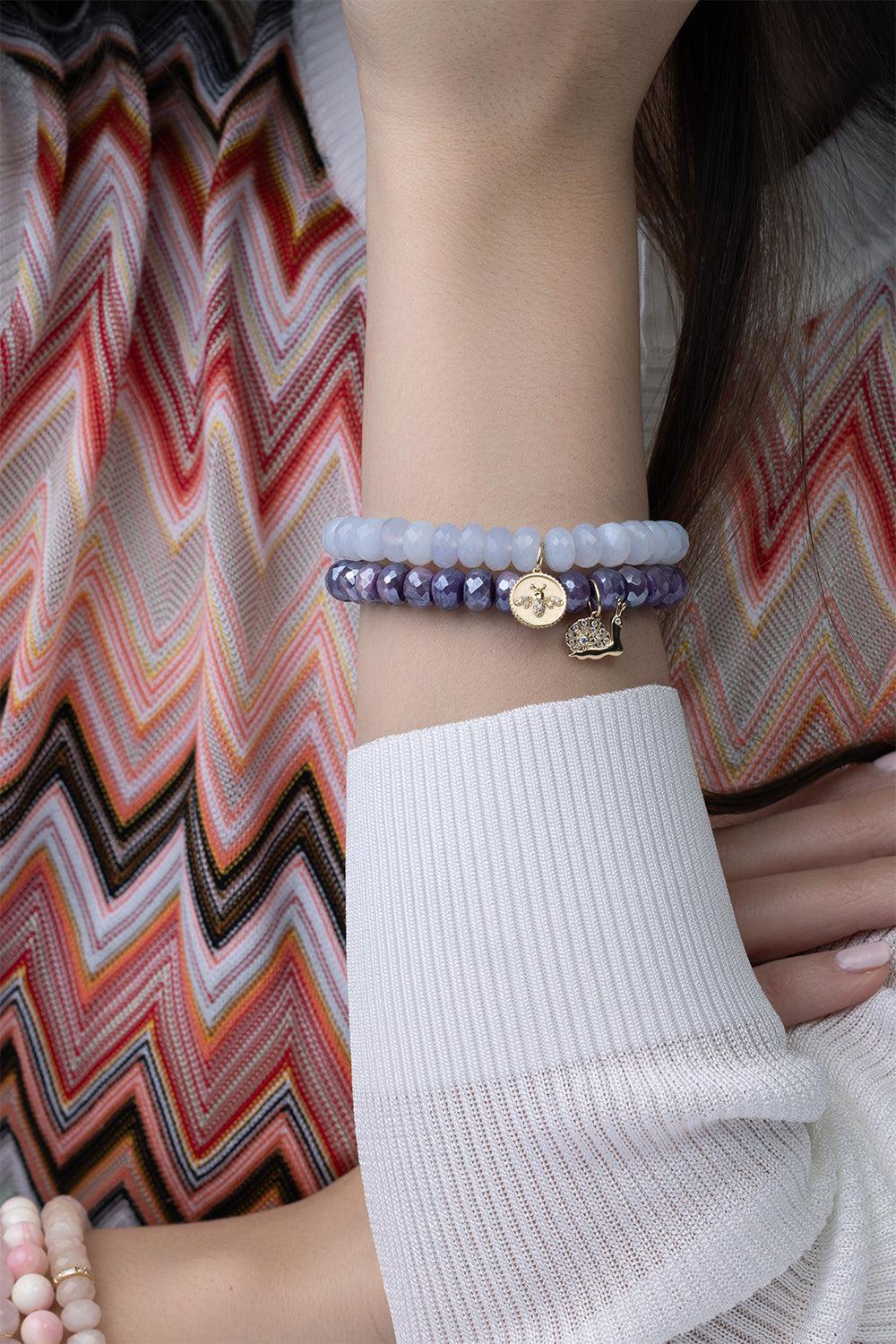 Snail Mystic Moonstone Charm Bracelet-YELLOW GOLD-JEWELRYFINE JEWELBRACELET O-SYDNEY EVAN