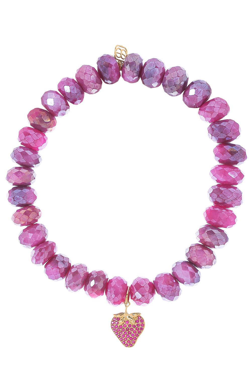 SYDNEY EVAN-Strawberry Moonstone Charm Bracelet-YELLOW GOLD