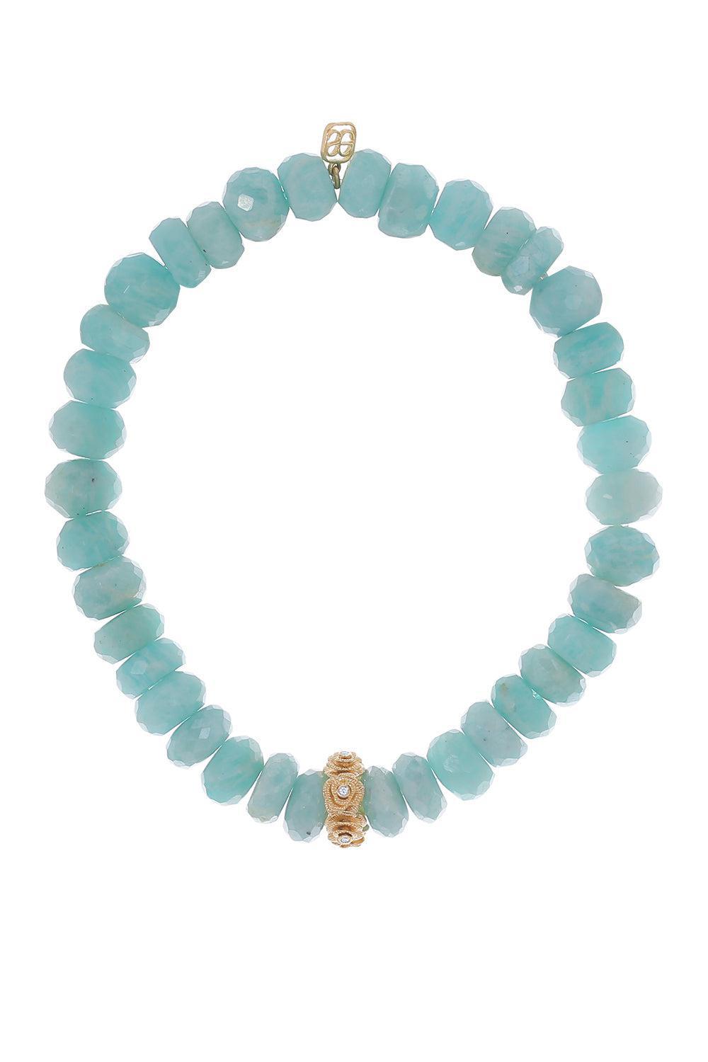 Tiny Rose Rondelle Amazonite Bracelet-YELLOW GOLD-JEWELRYFINE JEWELBRACELET O-SYDNEY EVAN