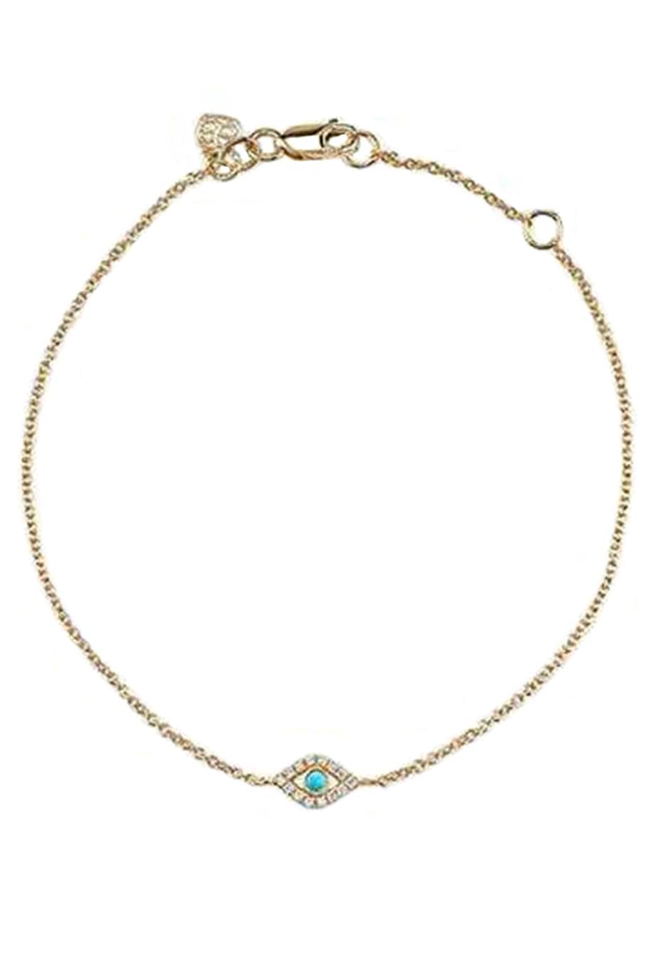 SYDNEY EVAN-Turquoise Evil Eye Bracelet-YELLOW GOLD