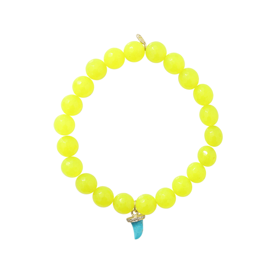 SYDNEY EVAN-Turquoise Horn Beaded Bracelet-YELLOW GOLD