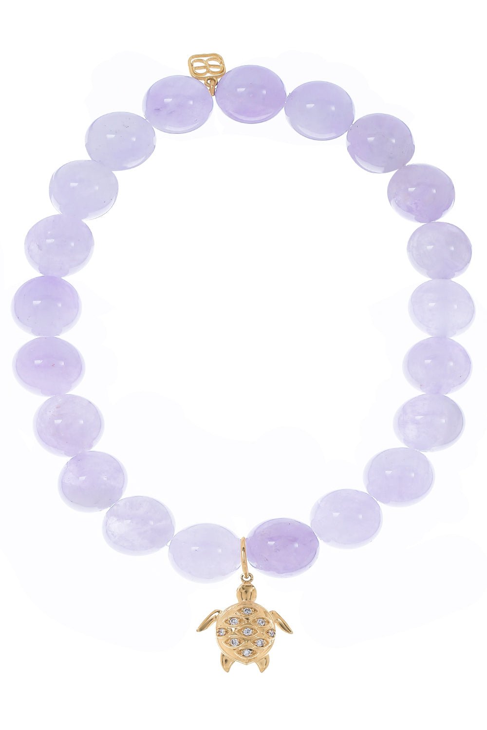 SYDNEY EVAN-Turtle Amethyst Charm Bracelet-YELLOW GOLD