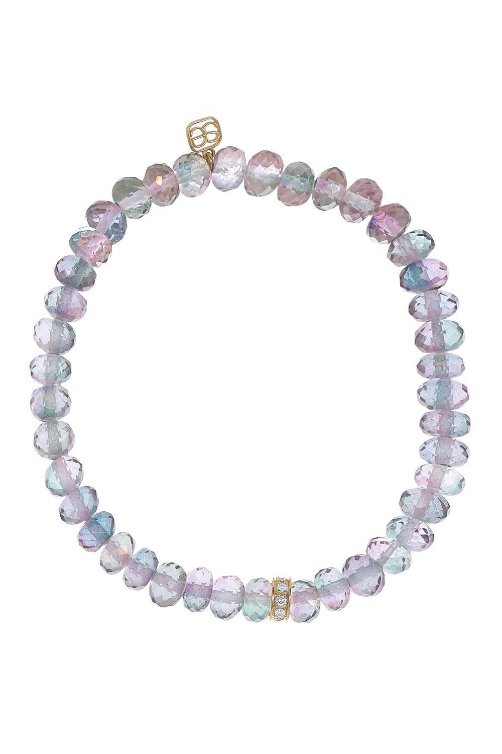 Wheel Rondelle Rainbow Quartz Bead Bracelet-YELLOW GOLD-JEWELRYFINE JEWELBRACELET O-SYDNEY EVAN