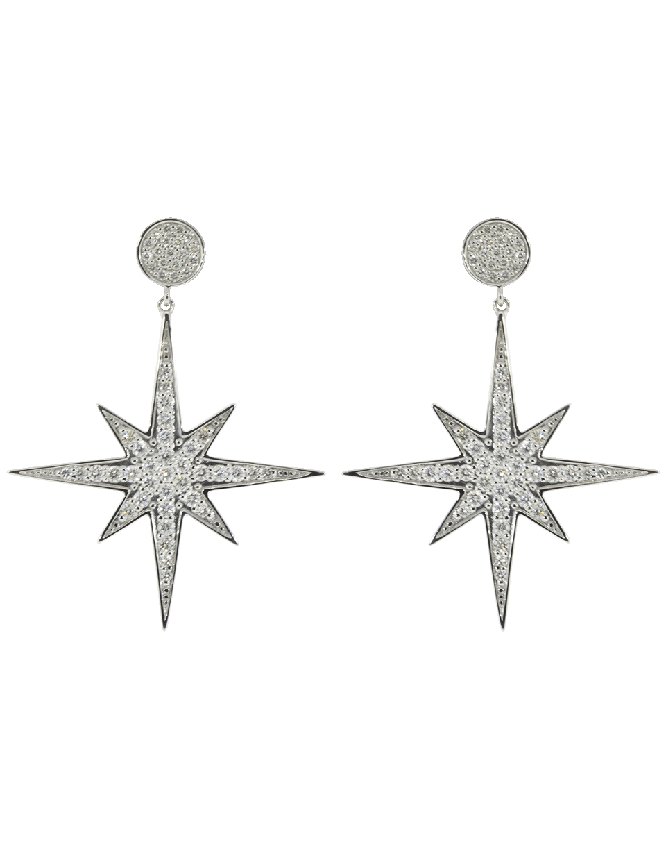 SYDNEY EVAN-Pave Diamond Starburst Earrings-WHITE GOLD