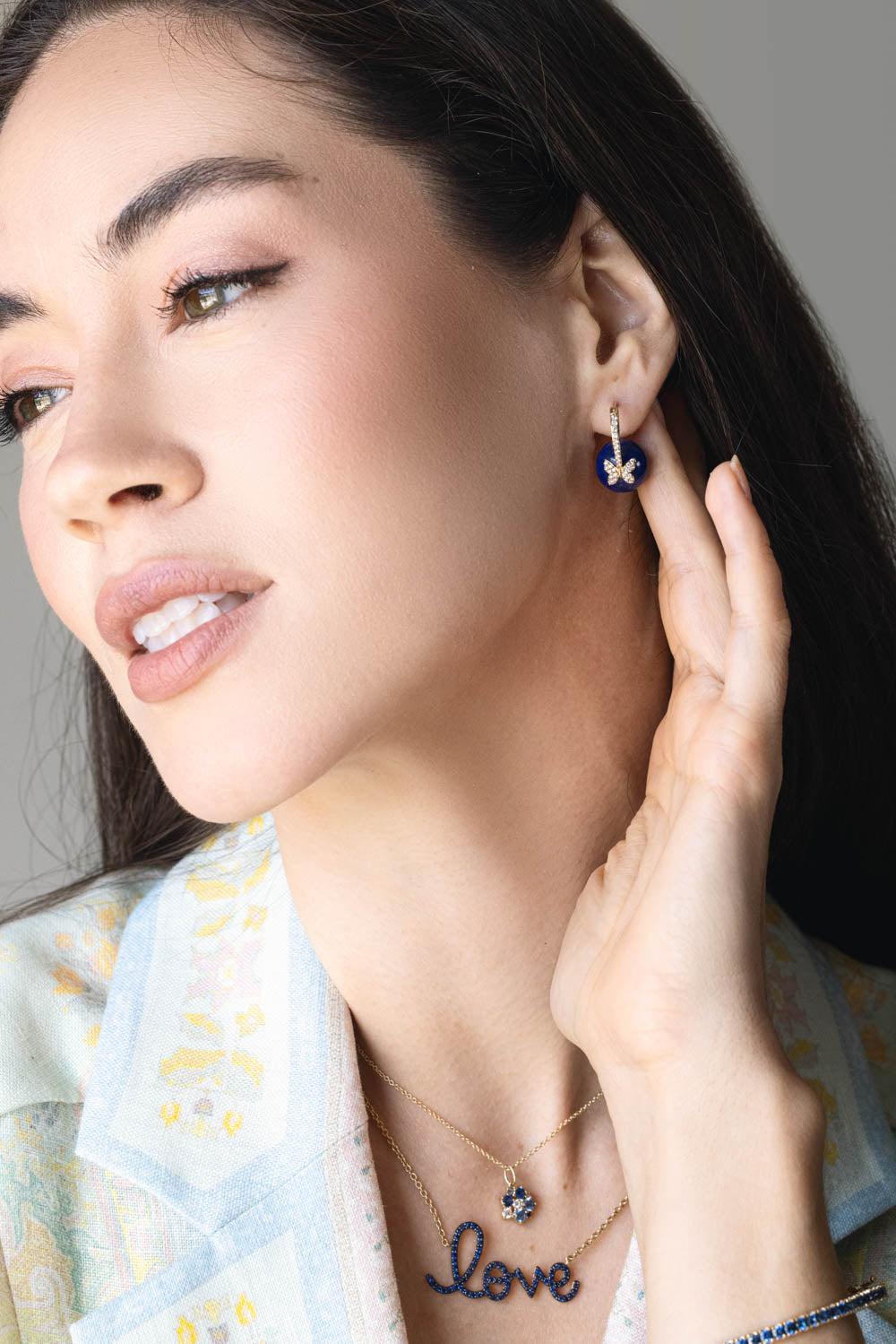 Diamond Butterfly Lapis Earrings-YELLOW GOLD-JEWELRYFINE JEWELEARRING-SYDNEY EVAN