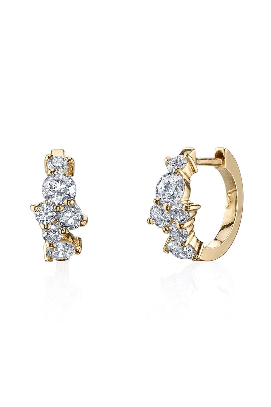 SYDNEY EVAN-Diamond Cocktail Huggies-YELLOW GOLD