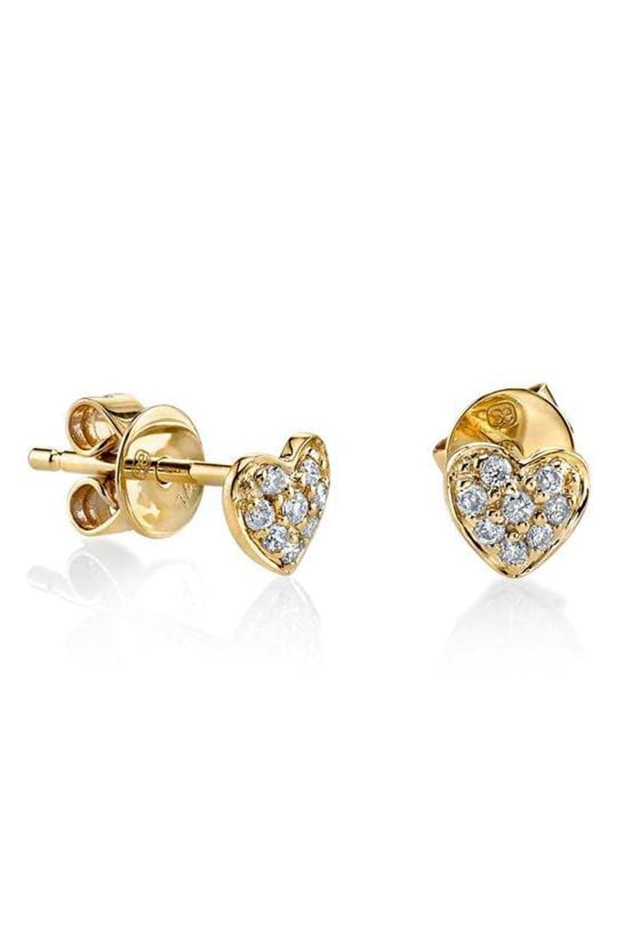 SYDNEY EVAN-Diamond Tiny Heart Studs-YELLOW GOLD