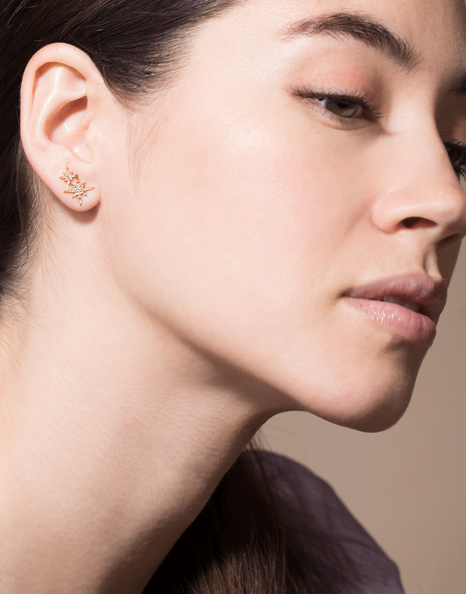 SYDNEY EVAN-Double Pave Diamond Starburst Studs-YELLOW GOLD