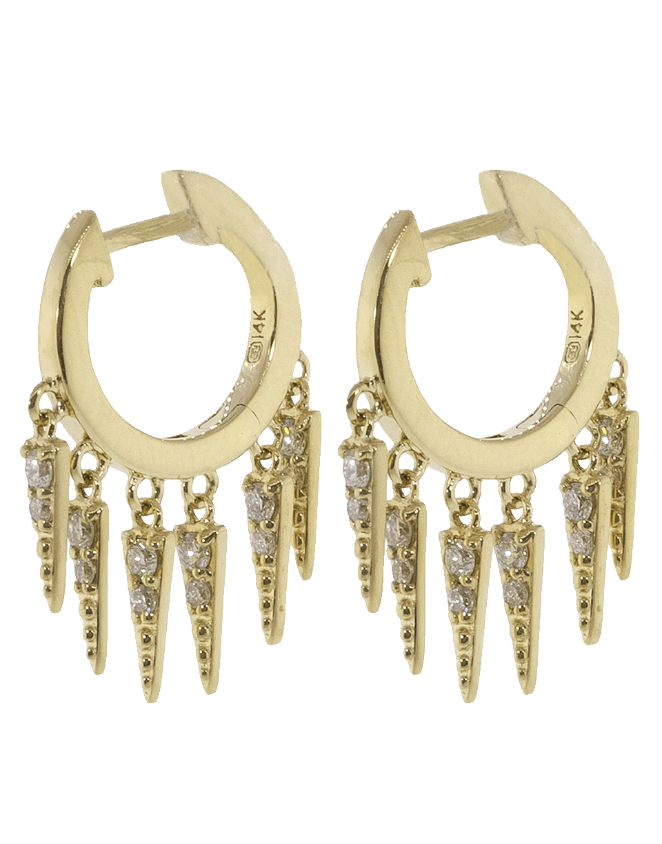 SYDNEY EVAN-Large Pave Diamond Fringe Huggie Earrings-YELLOW GOLD