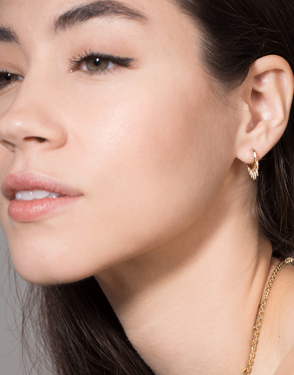 SYDNEY EVAN-Large Pave Diamond Fringe Huggies-YELLOW GOLD