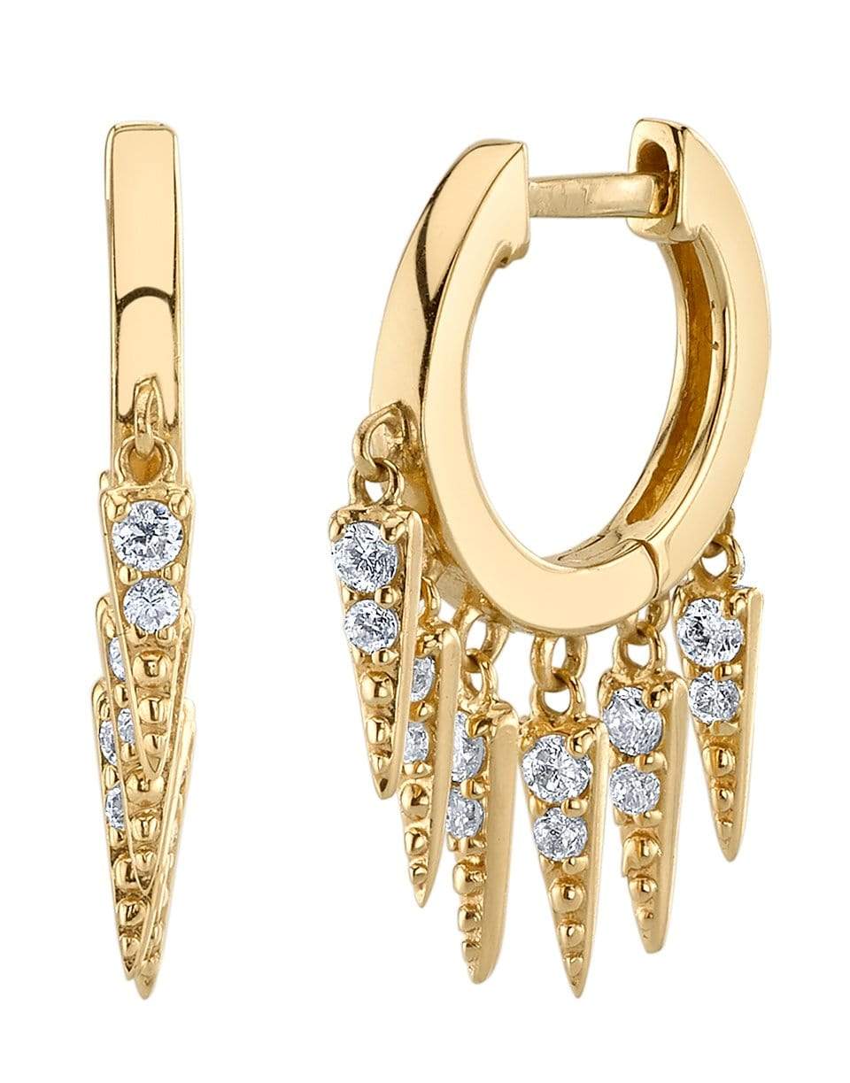 SYDNEY EVAN-Large Pave Diamond Fringe Huggies-YELLOW GOLD