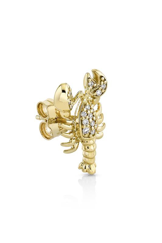 SYDNEY EVAN-Lobster Stud Earring-YELLOW GOLD