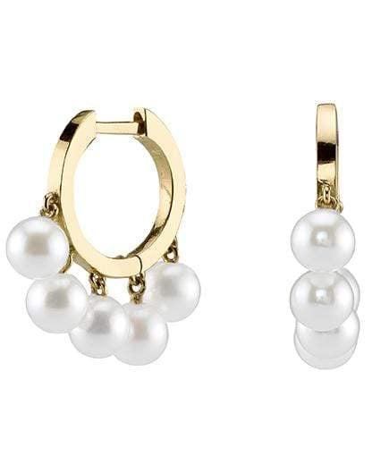 SYDNEY EVAN-Pearl Shaker Huggies-YELLOW GOLD