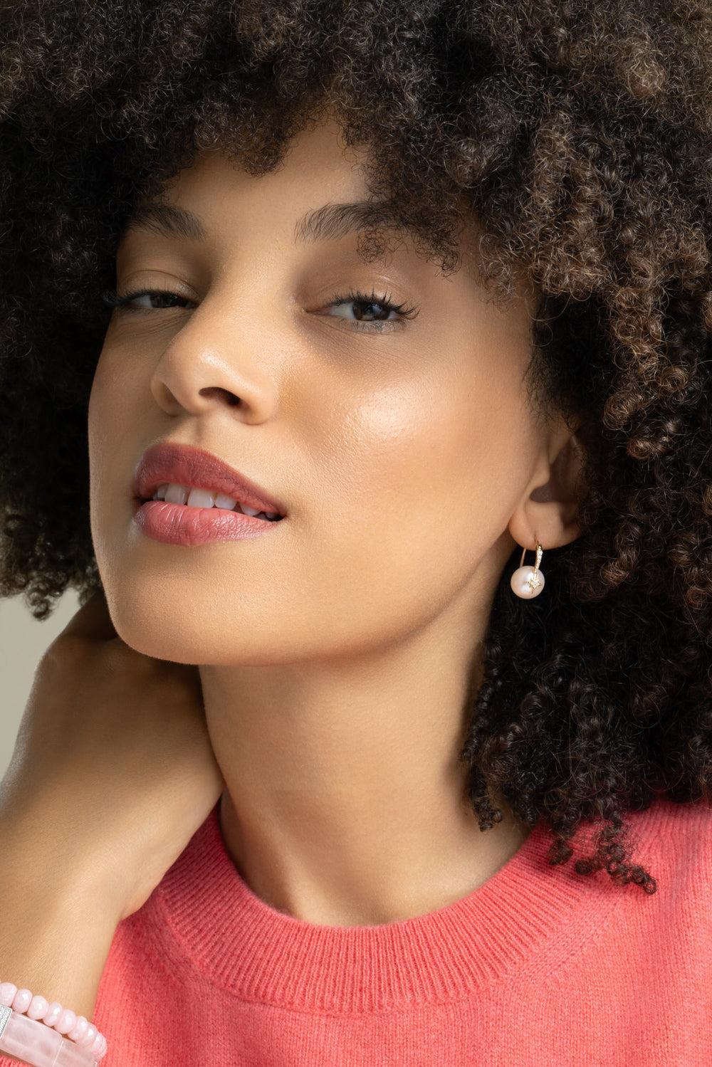 Pearl Starburst Earrings-YELLOW GOLD-JEWELRYFINE JEWELEARRING-SYDNEY EVAN