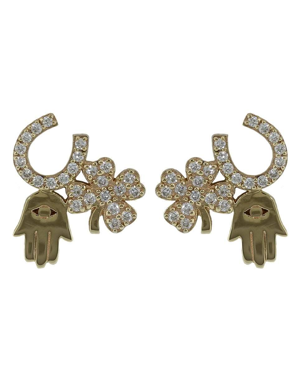 SYDNEY EVAN-Protection Trio Studs-YELLOW GOLD