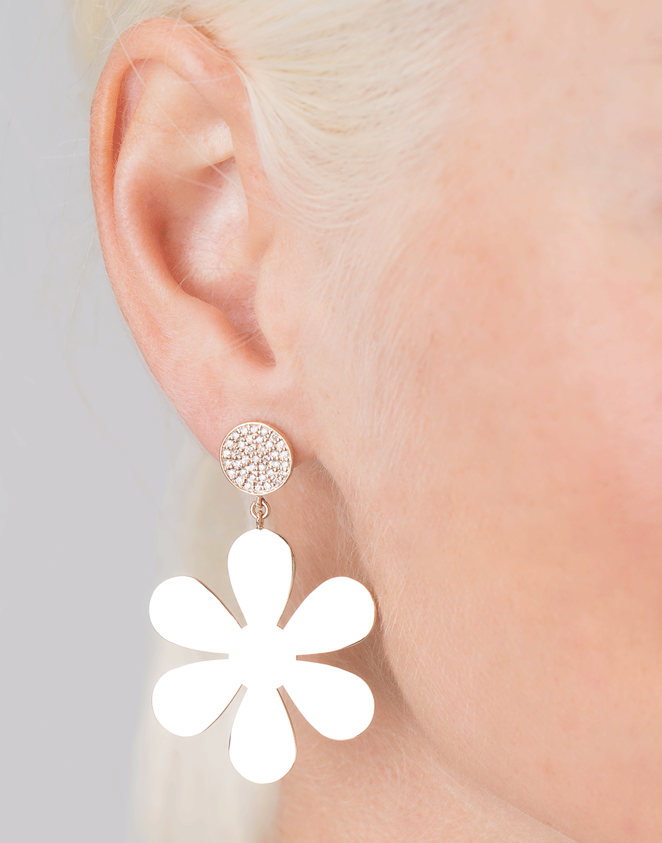 SYDNEY EVAN-Pure Daisy Earrings-YELLOW GOLD